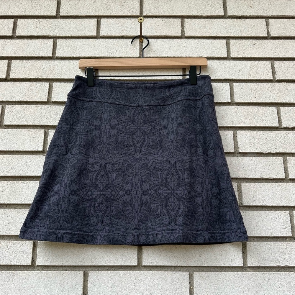 Athleta Black Gray Printed Skort S Built In Shorts Activewear Tennis Running